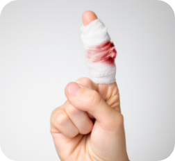 붕대로 감싼 손가락